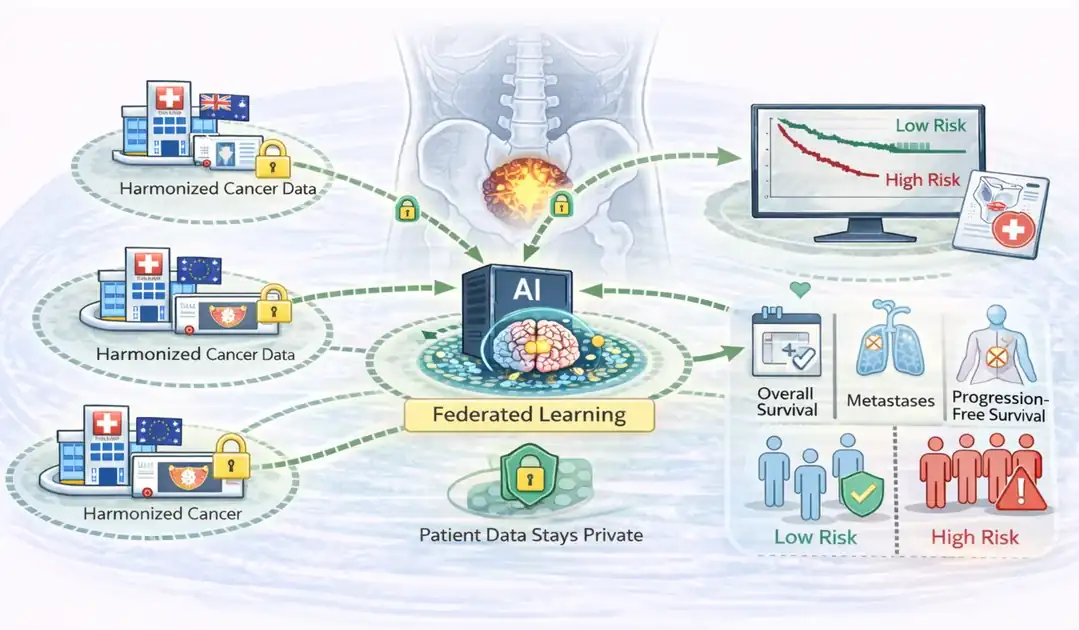 Graphical abstract for the study on federated learning-based prognostic models for anal cancer.